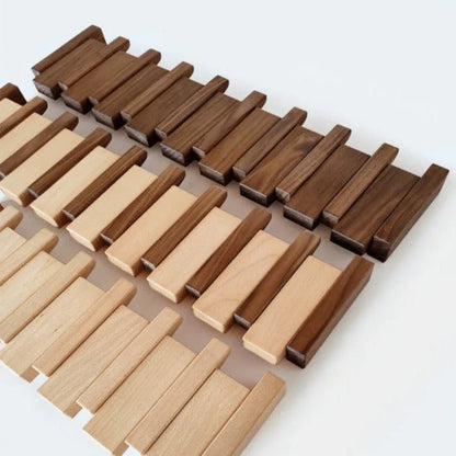 Sturdy Wood Entryway Coat Rack with Folding Hooks