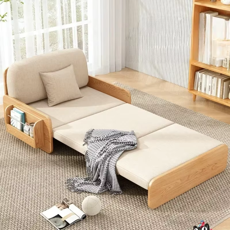 Compact Space Saving Wooden Sleeper Sofa Bed - Pexav