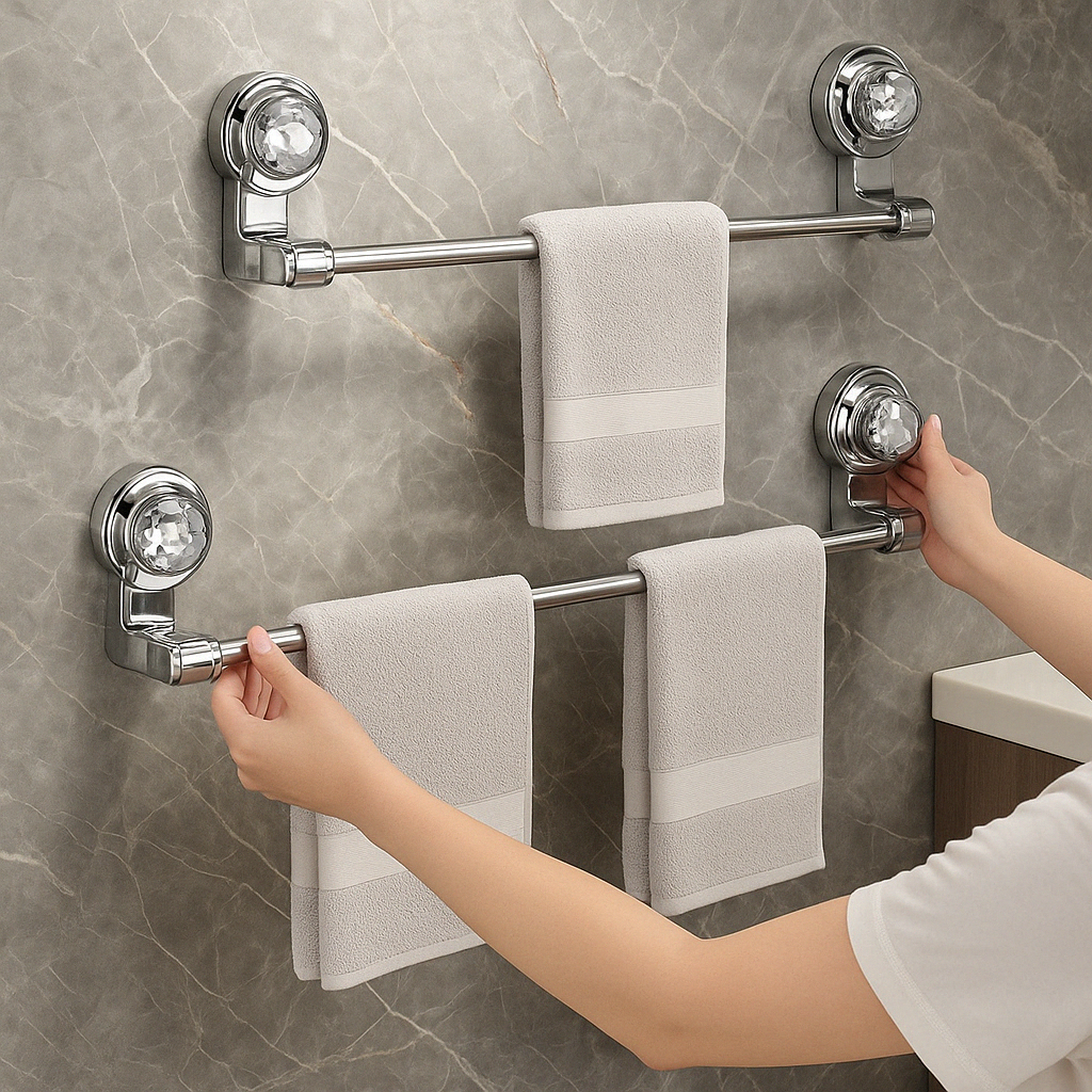 Adhesive Wall Mount Towel Holder Rack - Pexav