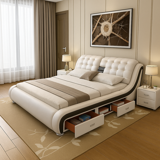 Relaxing Heated Massage Memory Foam Bed - Pexav