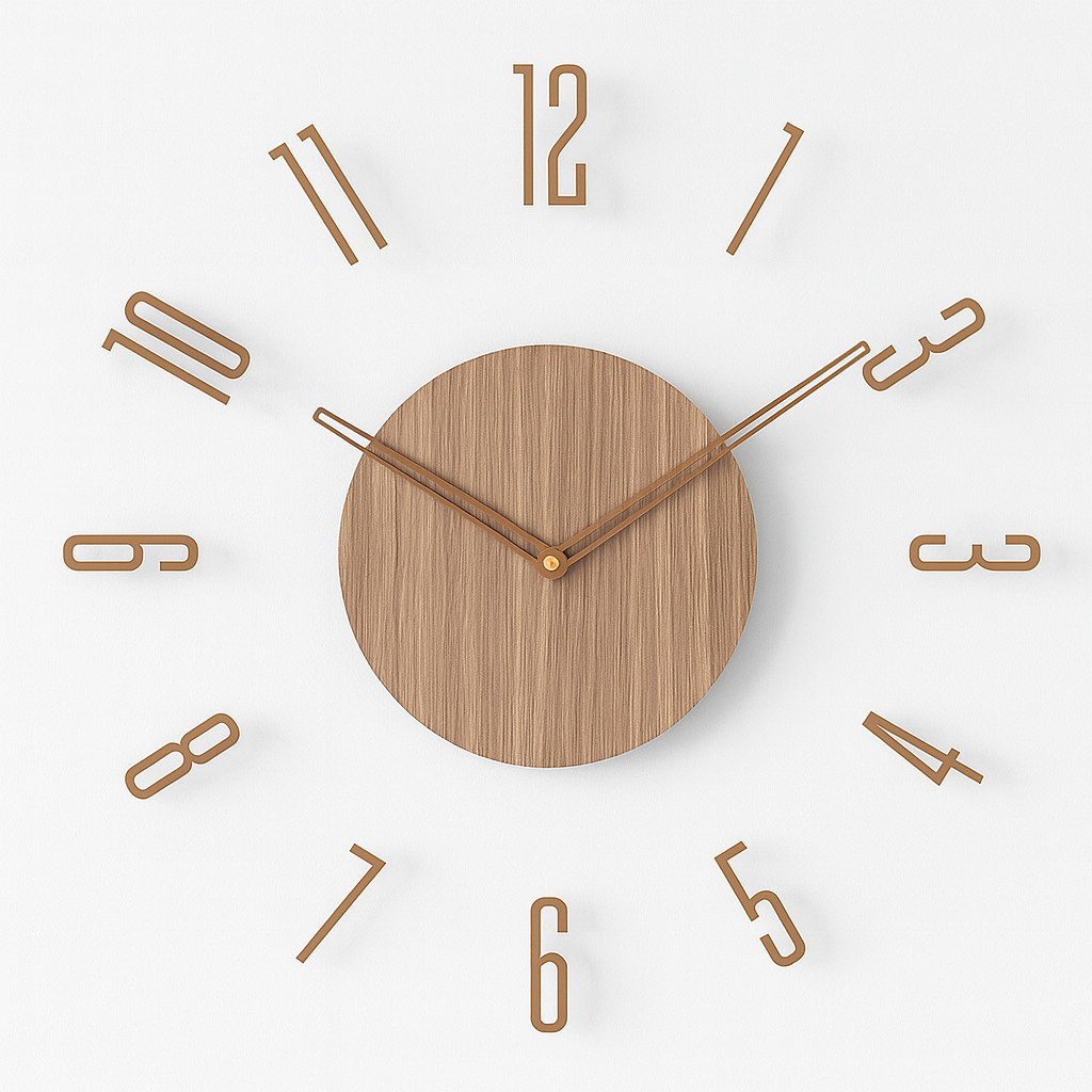 Rustic Wooden Wall Clock with Glass Face