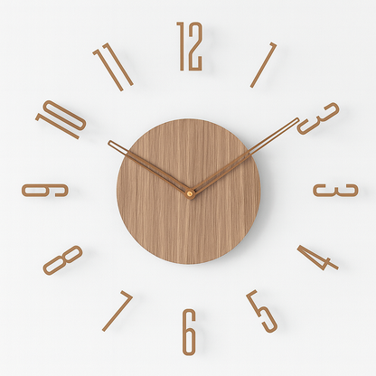 Rustic Wooden Wall Clock with Glass Face