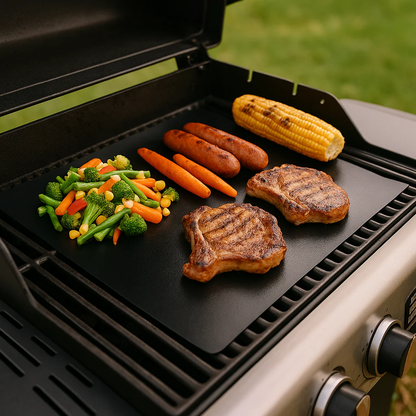 2 Pack Reusable BBQ Grill Mats - Easy Clean Heat Mats - Pexav