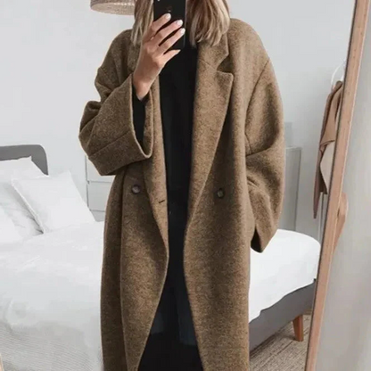 Large Women's Soft Cashmere Trench Coat