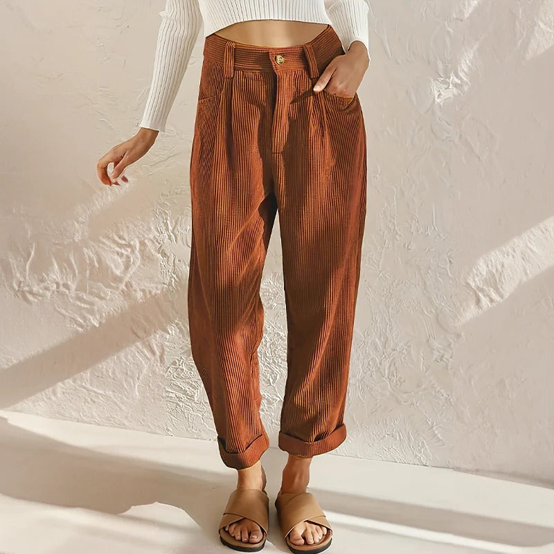 Relaxed Fit Women's Corduroy Trousers