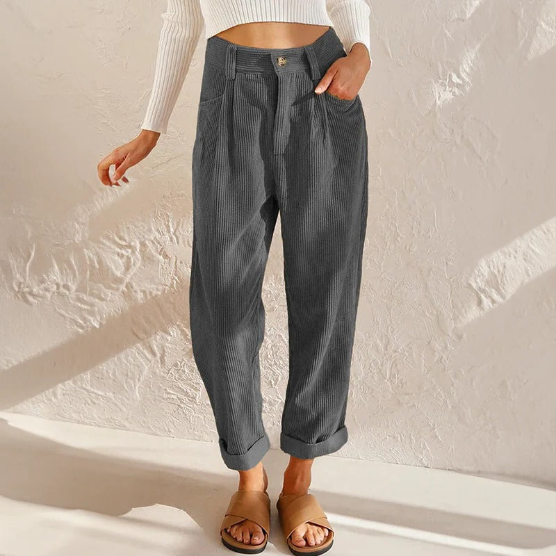 Relaxed Fit Women's Corduroy Trousers