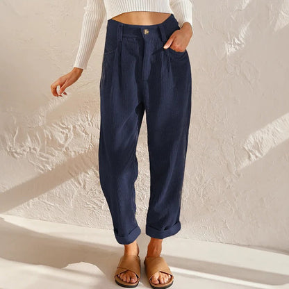 Relaxed Fit Women's Corduroy Trousers