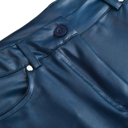 Slim Fit Leather Trousers