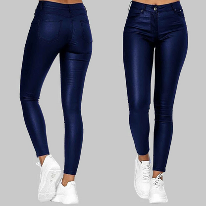 Slim Fit Leather Trousers