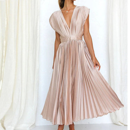 Sleeveless V Neck Summer Dress