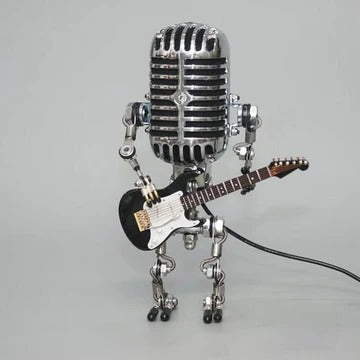 Retro Music Theme Table Lamp with Mic