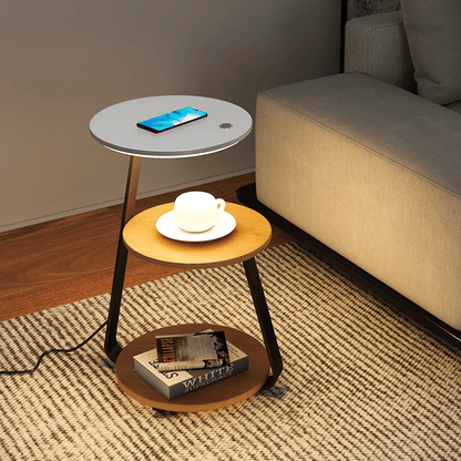 Compact 2-Tier Side Table Lamp