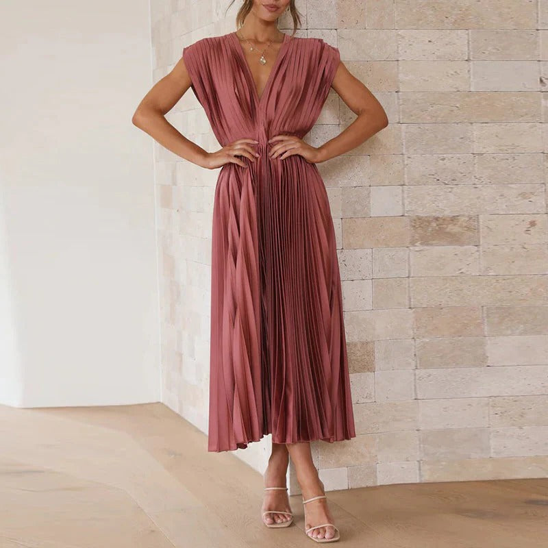Sleeveless V Neck Summer Dress