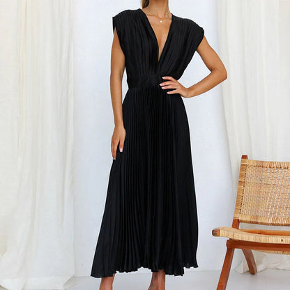 Sleeveless V Neck Summer Dress
