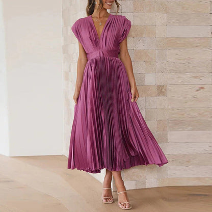 Sleeveless V Neck Summer Dress