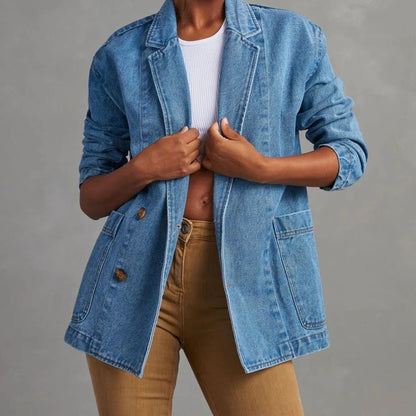 Trendy Women's Classic Blue Jean Jacket - Pexav