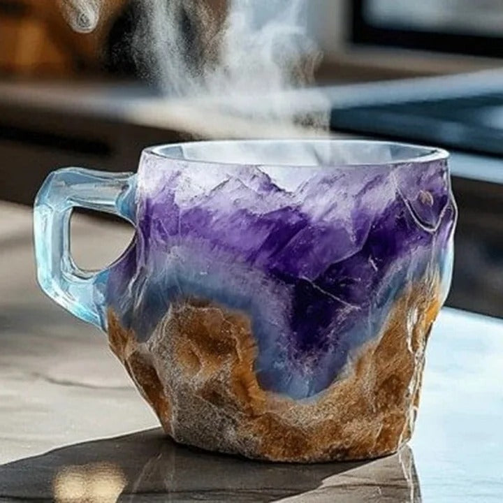 Sparkling Gemstone Ceramic Coffee Mugs