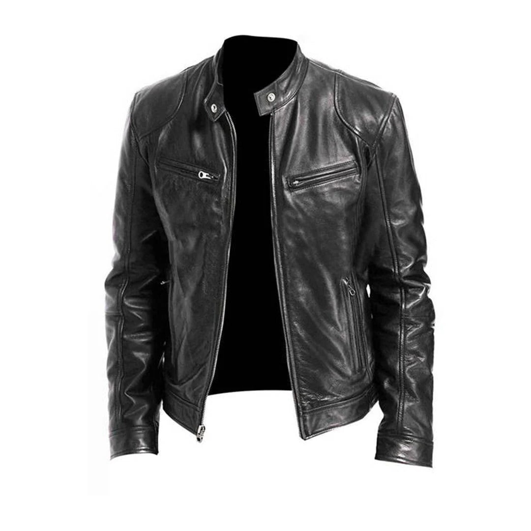 Classic Biker Leather Coat - Pexav