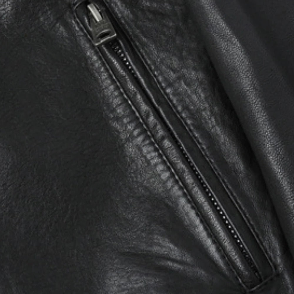 Classic Biker Leather Coat