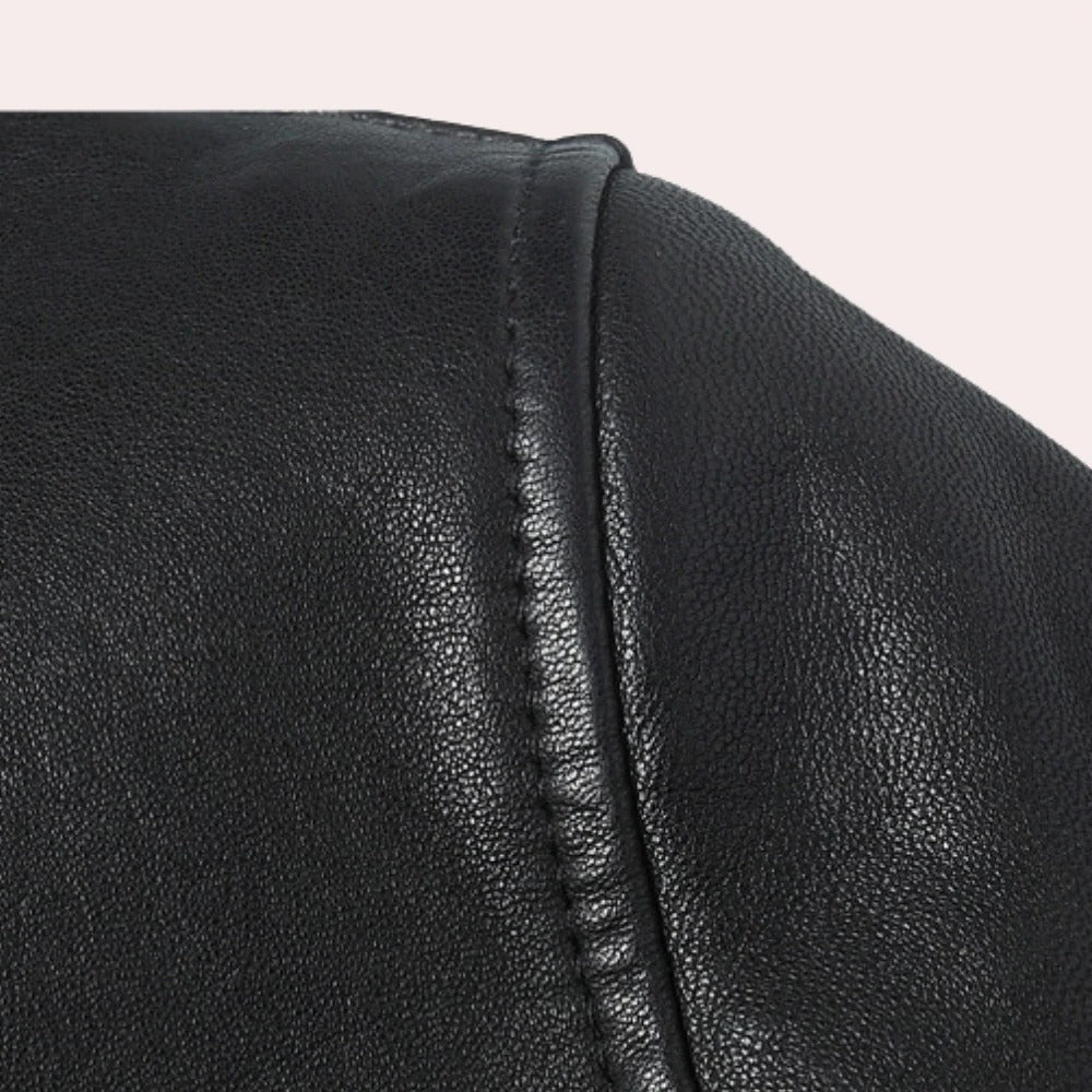 Classic Biker Leather Coat