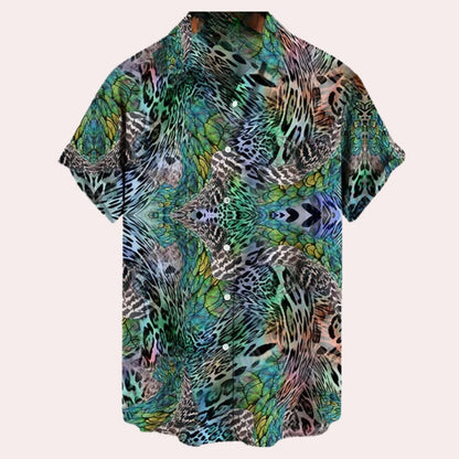 Relaxed Fit Casual Short Sleeve Men's Shirt