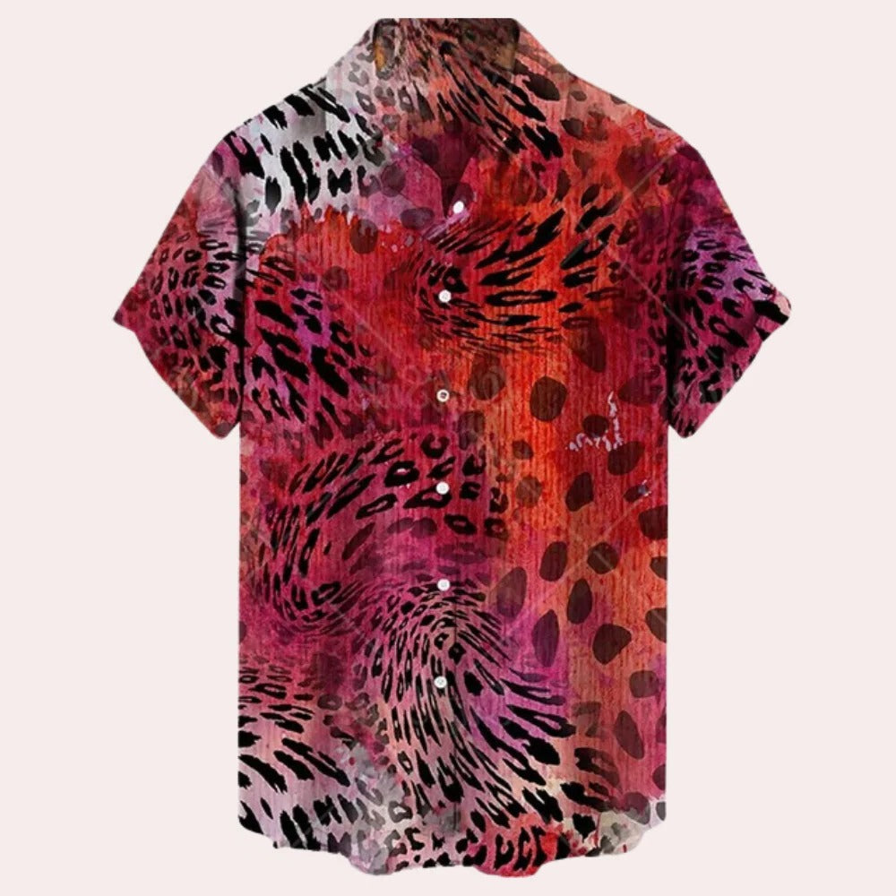 Relaxed Fit Casual Short Sleeve Men's Shirt