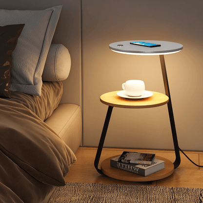 Compact 2-Tier Side Table Lamp