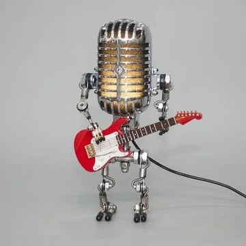 Retro Music Theme Table Lamp with Mic