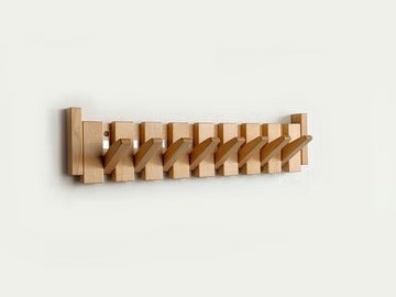 Sturdy Wood Entryway Coat Rack with Folding Hooks