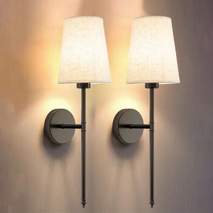 Soft Fabric Plug-in Wall Lamp Set with Free Bulbs