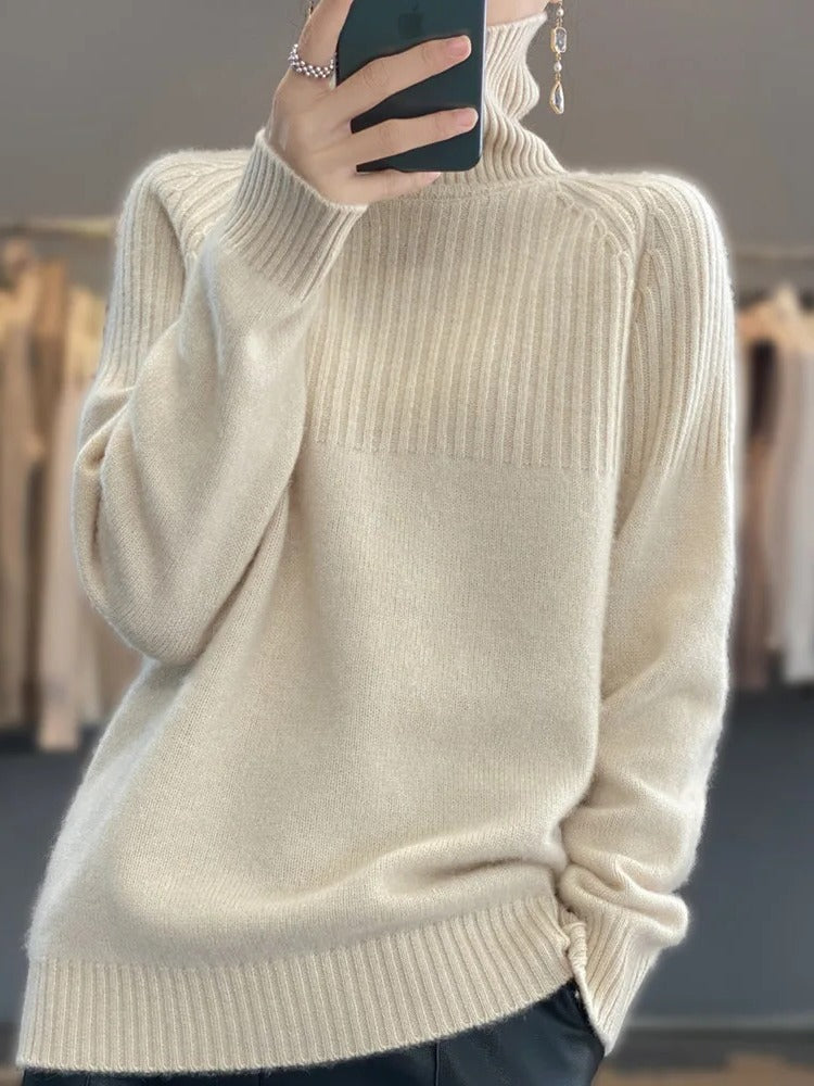 Soft Women's Turtleneck Cashmere Knit Sweater