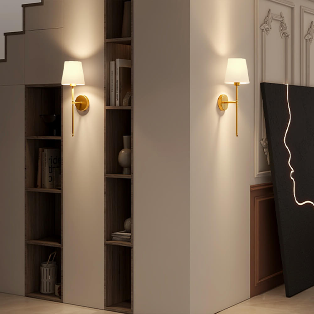 Soft Fabric Plug-in Wall Lamp Set with Free Bulbs