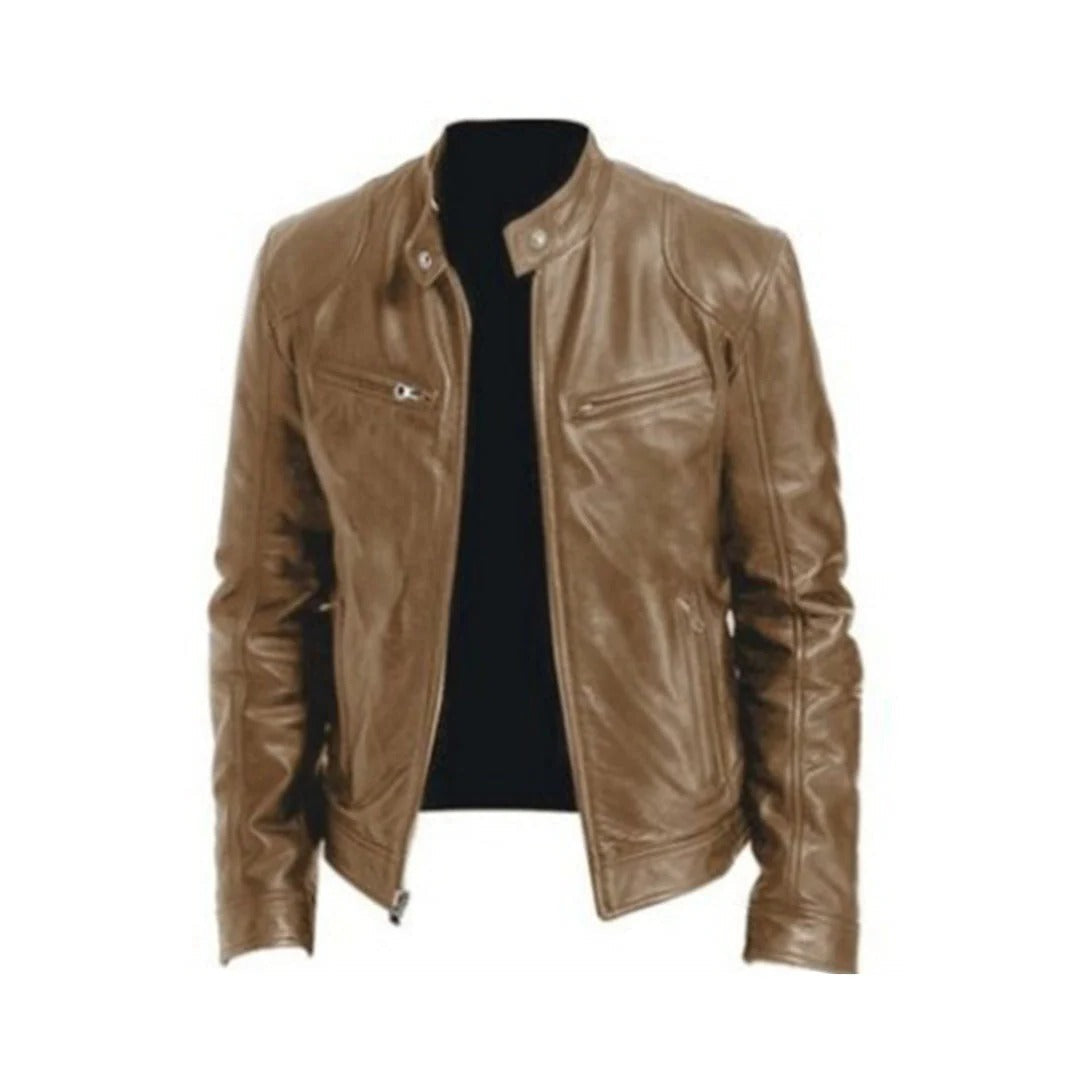 Classic Biker Leather Coat