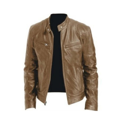 Classic Biker Leather Coat