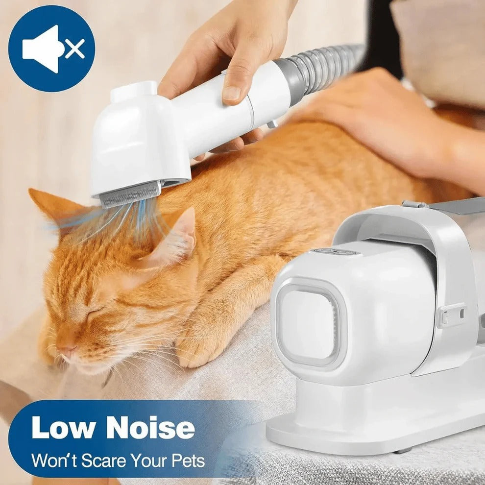 Quiet Pet Grooming Kit with Clippers and Brush