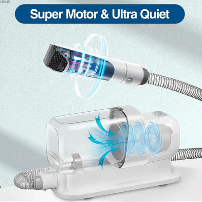 Quiet Pet Grooming Kit with Clippers and Brush