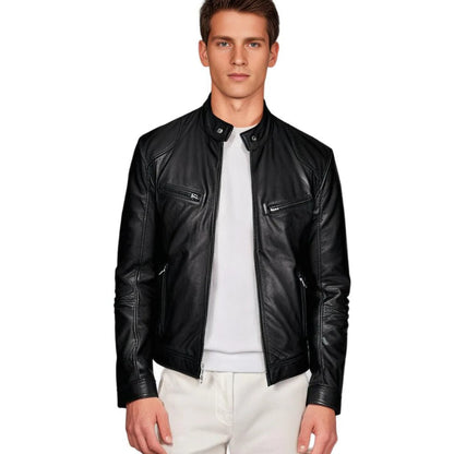 Classic Biker Leather Coat