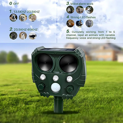Outdoor Animal Repeller Ultrasonic Pet Deterrent Device