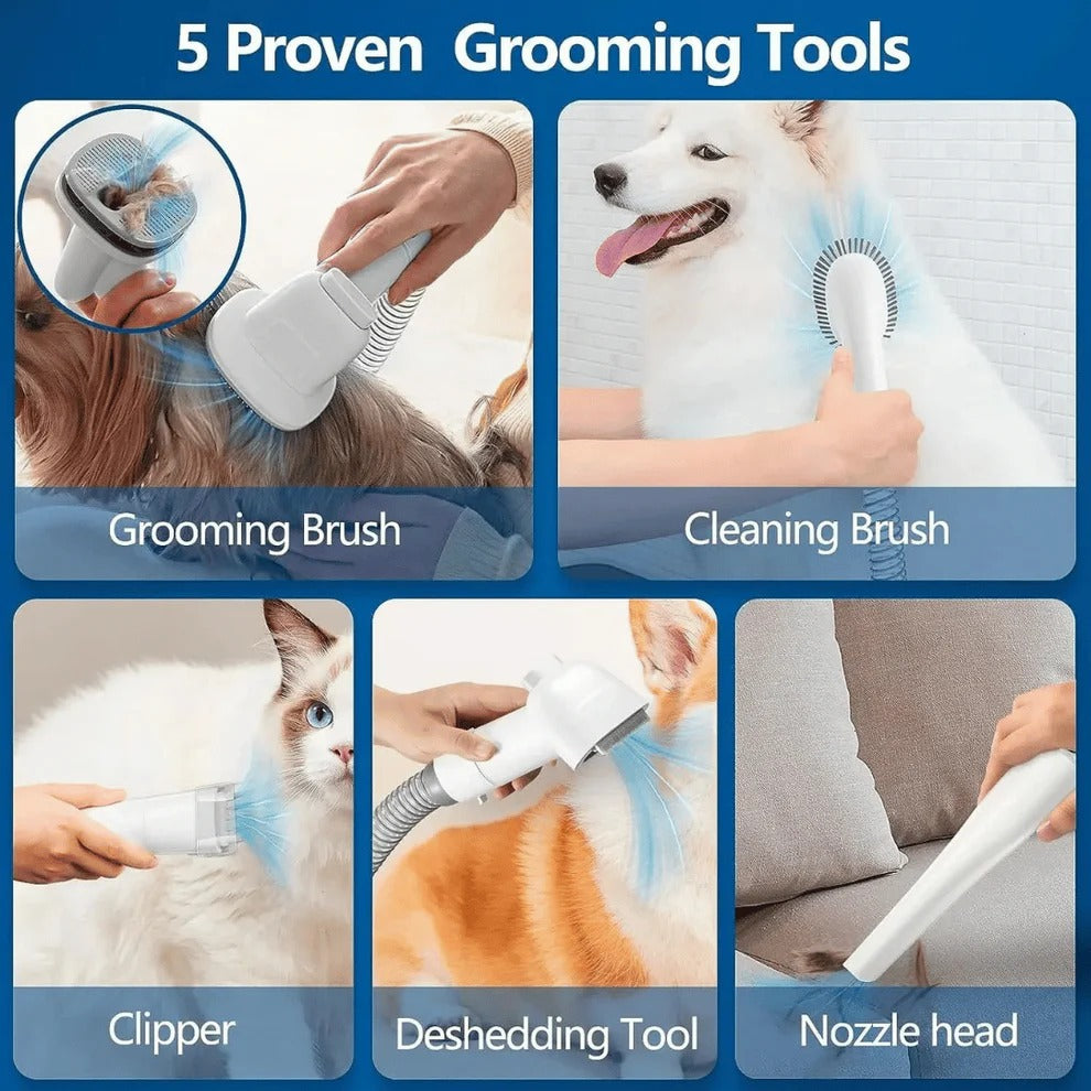 Quiet Pet Grooming Kit with Clippers and Brush