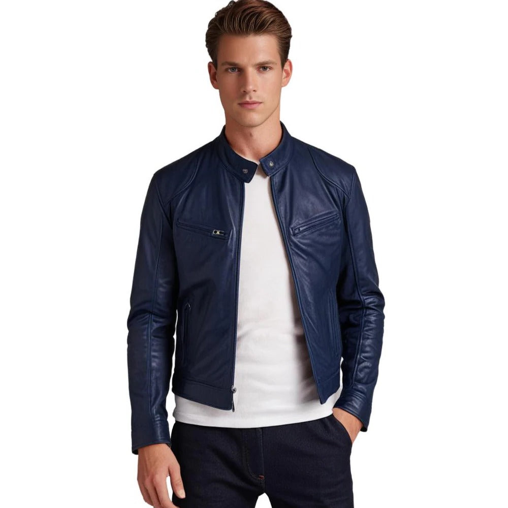 Classic Biker Leather Coat