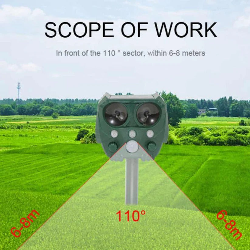 Outdoor Animal Repeller Ultrasonic Pet Deterrent Device
