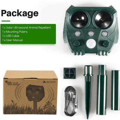 Outdoor Animal Repeller Ultrasonic Pet Deterrent Device