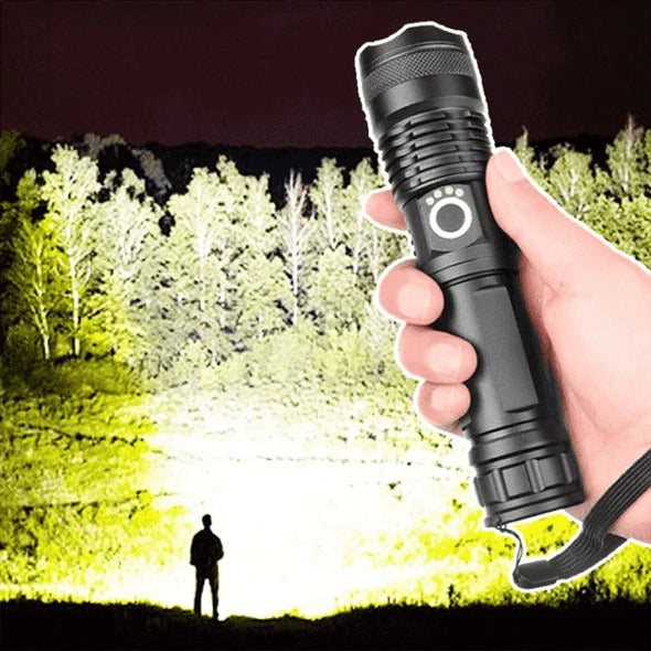 Bright Rechargeable LED Torch - 90,000 Lumens Portable Light