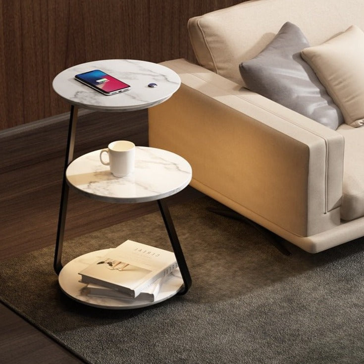 Compact 2-Tier Side Table Lamp