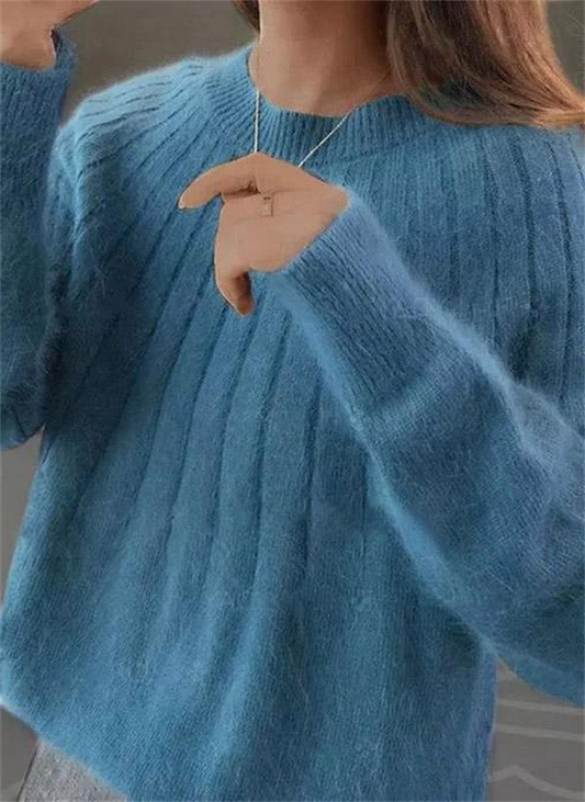 Cozy Women's Cashmere Crew Neck Sweater - Pexav