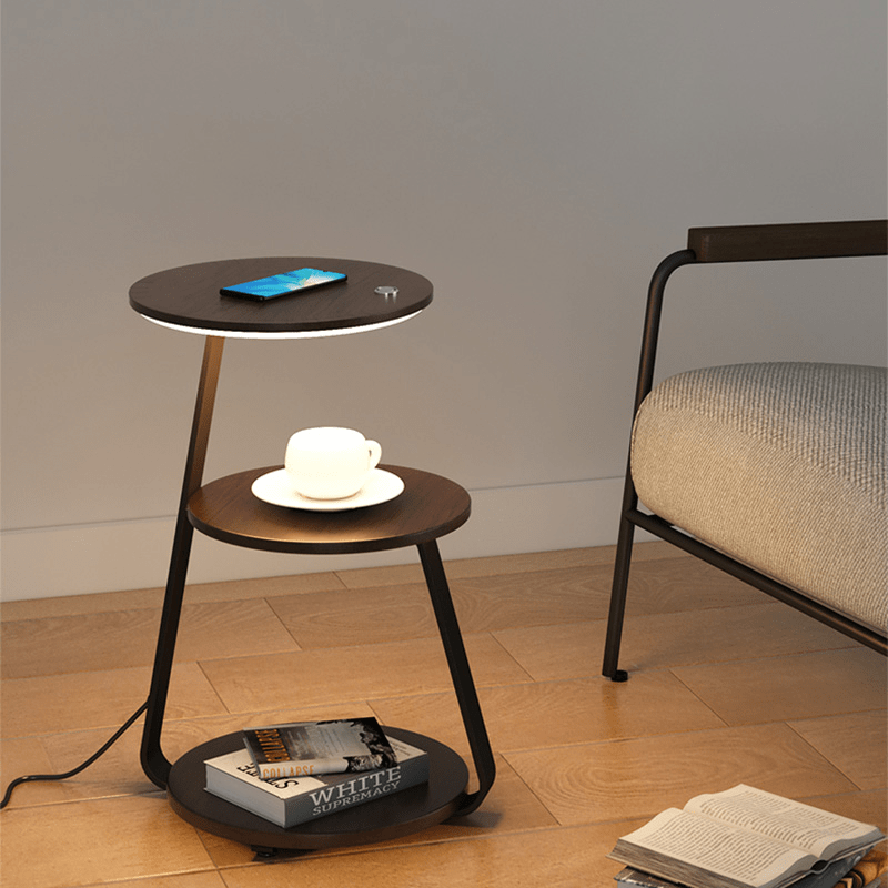 Compact 2-Tier Side Table Lamp