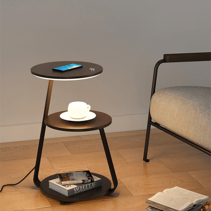 Compact 2-Tier Side Table Lamp