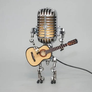 Retro Music Theme Table Lamp with Mic - Pexav
