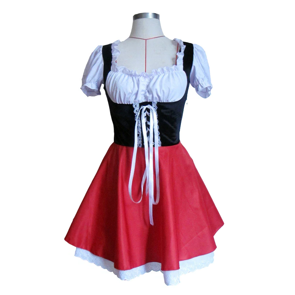 Classic Fairytale Red Hooded Women's Costume Dress