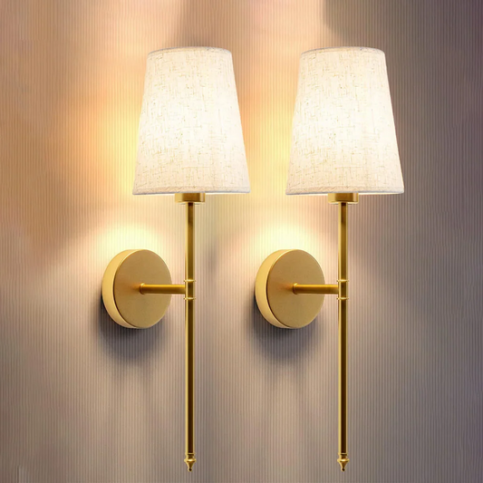 Soft Fabric Plug-in Wall Lamp Set with Free Bulbs - Pexav